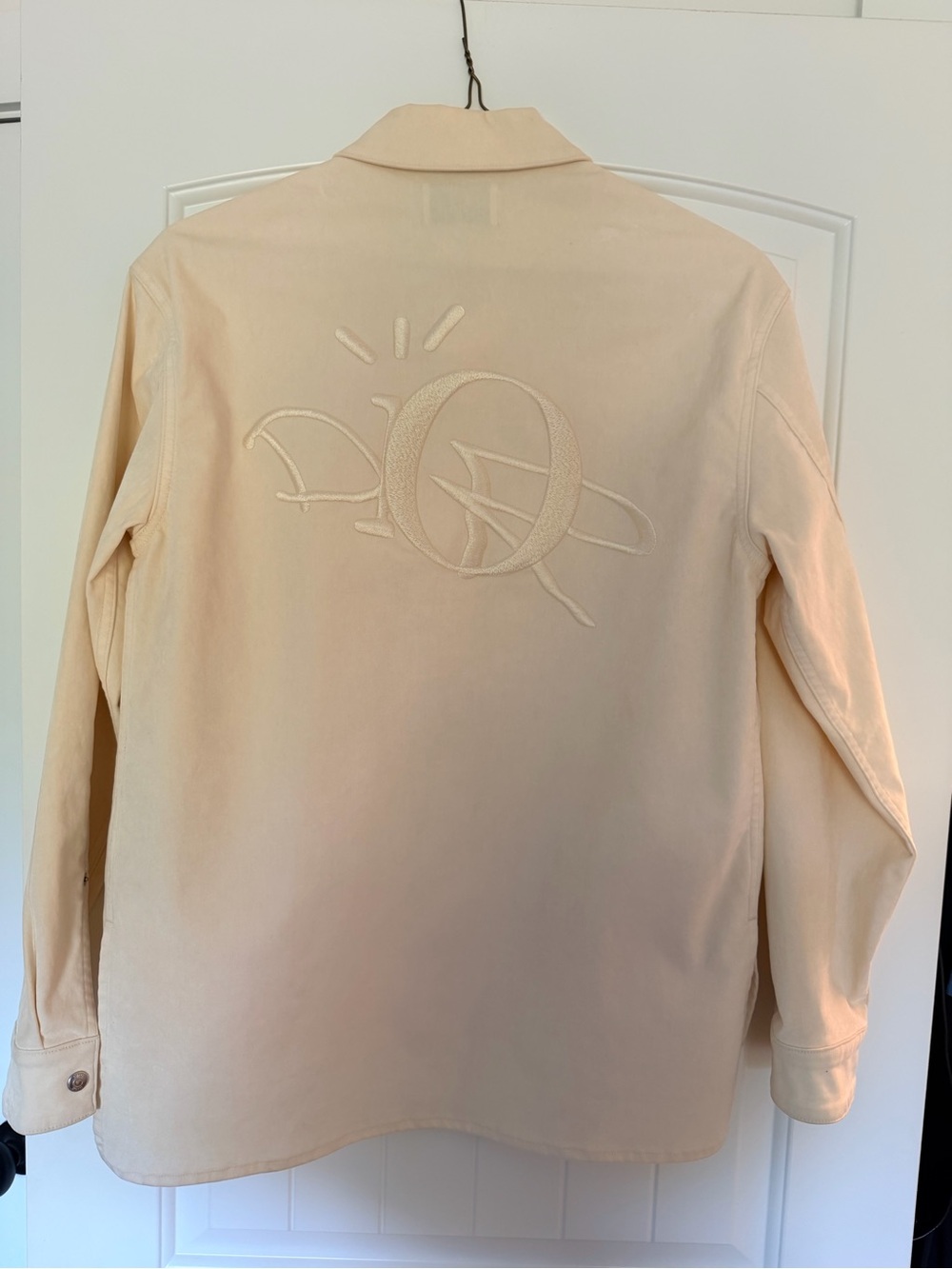 Dior Cream Embroidered Back Logo Dress Shirt